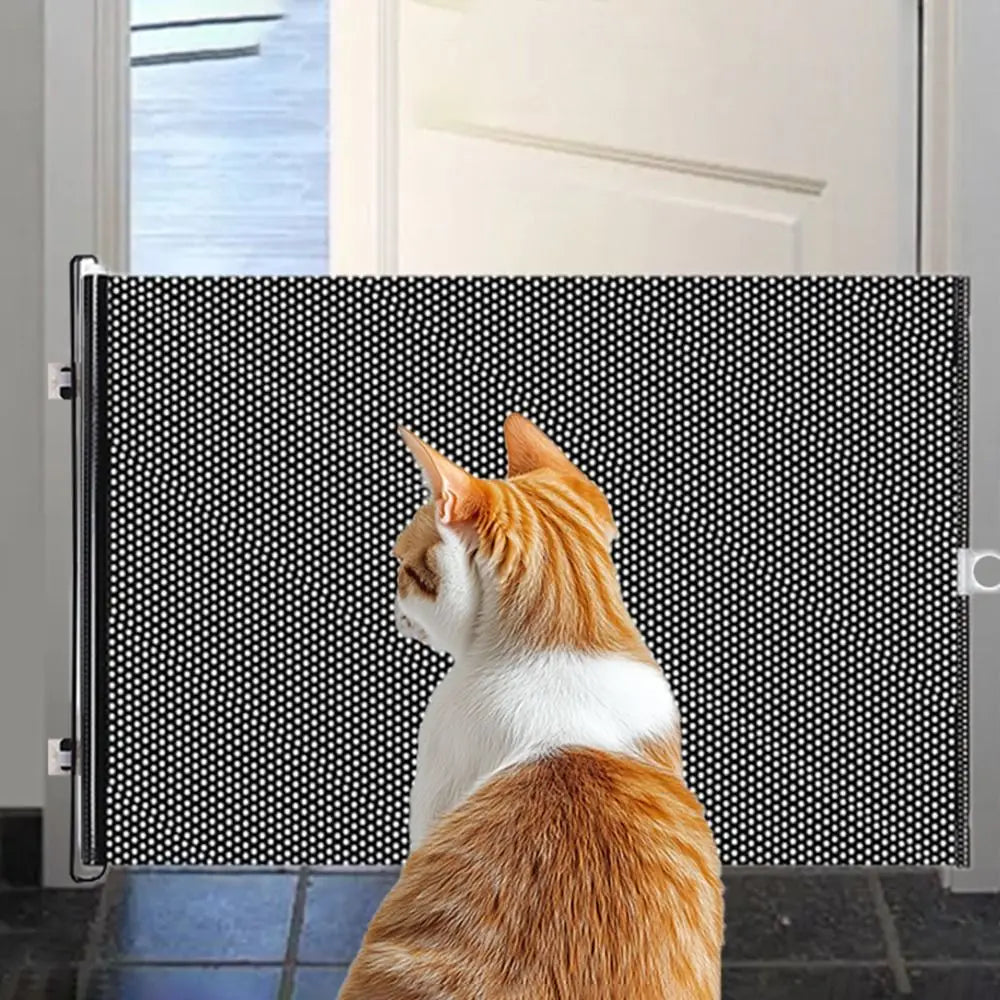 Pet Accessories Guard Retractable Fence Gate Folding Universal Pet Network Fence Barrier with Hook Pet Safety Enclosure Balcony