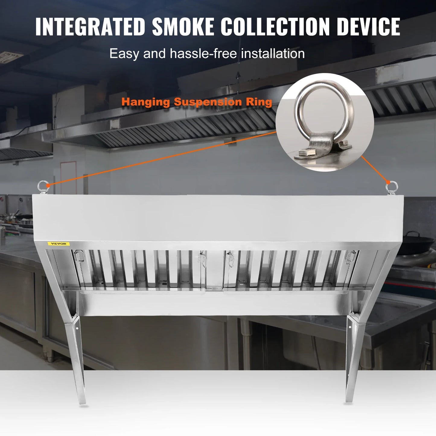 VEVOR Stainless Steel Commercial Exhaust Hood Under Cabinet