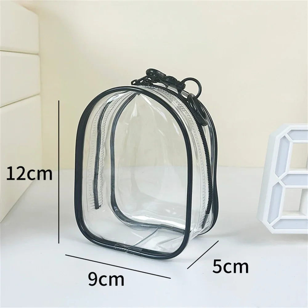 Couple Dolls Storage Bag Transparent Pvc Zipper Organizer Bags Dustproof Plush Doll Display Case Outdoor Backpack Hanging Bag