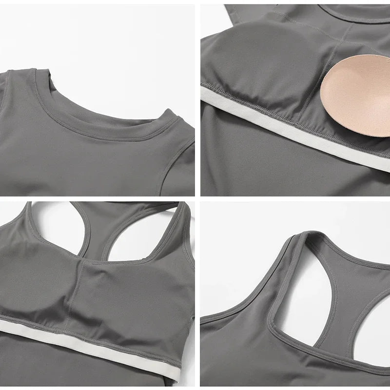 Anti Shine High Waisted Tennis Skirt and Yoga Pant Set