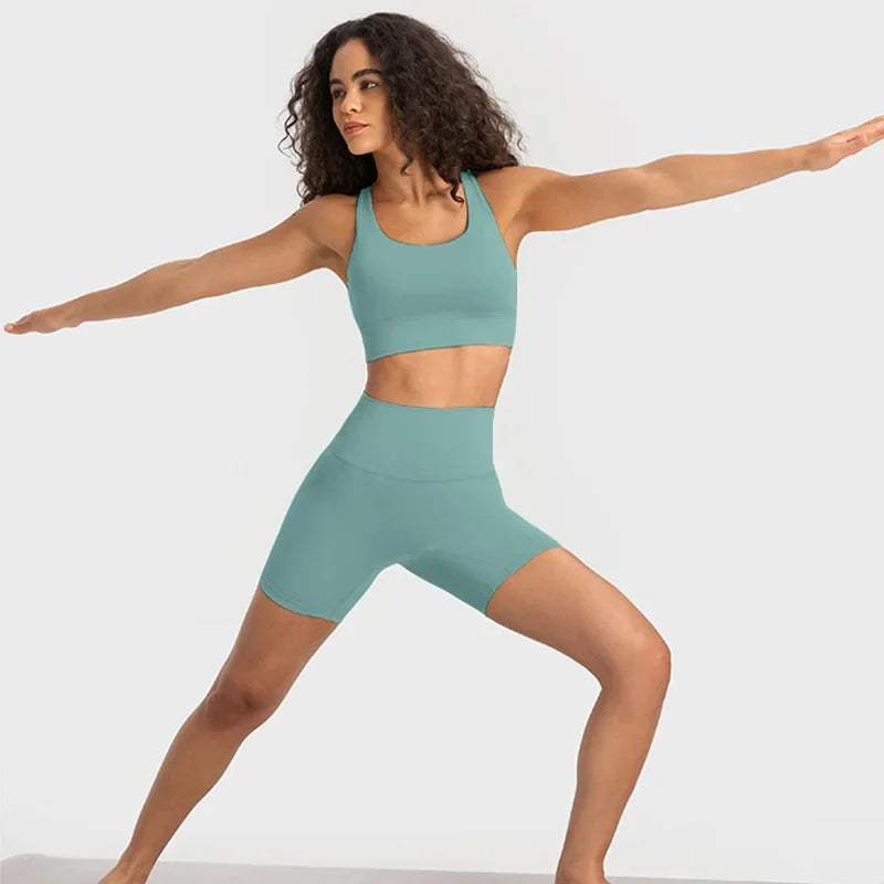 Nude Feel Yoga Sets  Cross Back Bra & Joggers