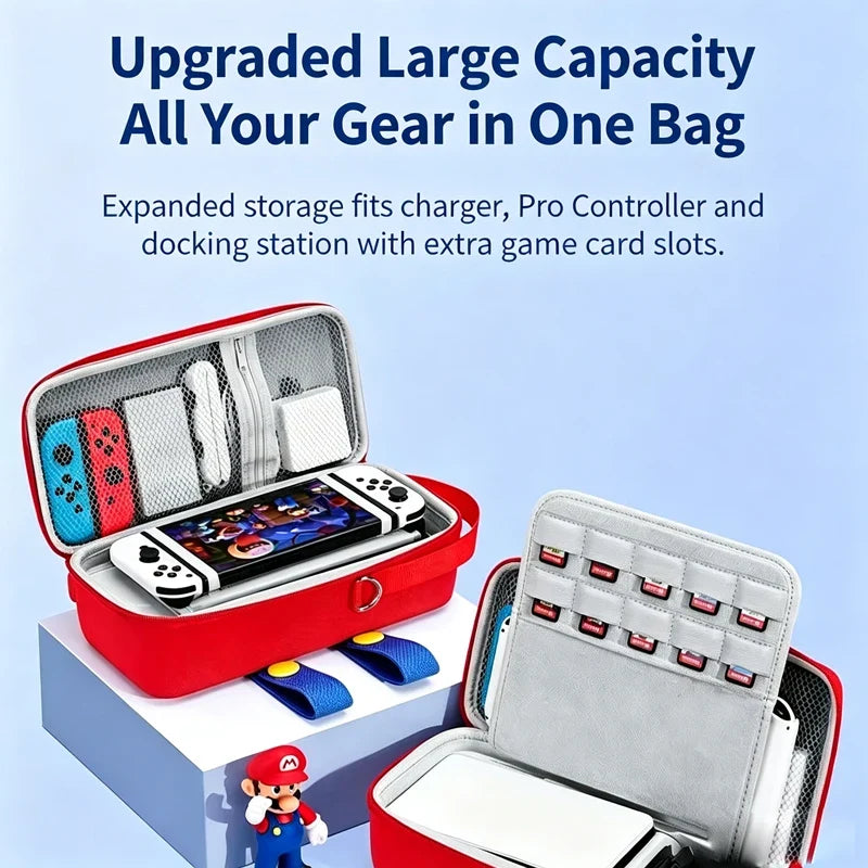 Hard Shell Carrying Case For Nintendo Switch 2 Portable Shockproof Travel Storage Bag With Game Card Slots Protective Cover