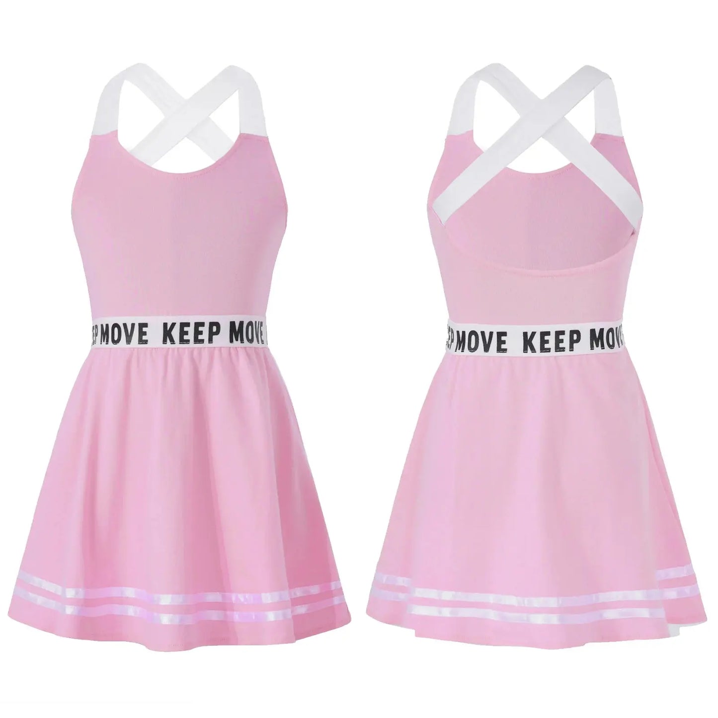 Girls' A-Line Tennis Dress with Criss Cross Straps