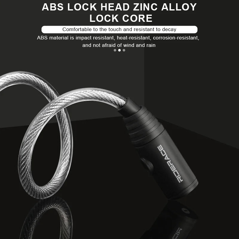 Bicycle Cable Lock High Security Anti-Theft Outdoor Riding MTB Road Bike Lock For Scooter Electric E-Bike Cycling Accessories