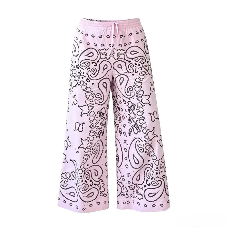 Bohemia Colorful Printing T-shirt Pant Women 2 Piece Set Loose Comfortable Outfits Suits 2026 Casual Summer Beach Holiday Sets