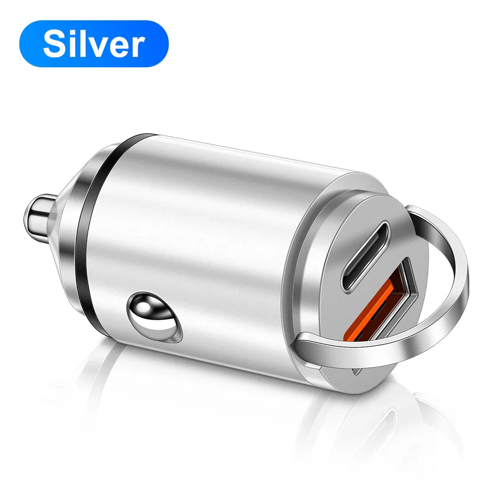 100W Mini PD USB Car Charger Lighter Car Charger for Xiaomi Samsung Huawei Super Fast Charging QC3.0 Car Charger for iPhone