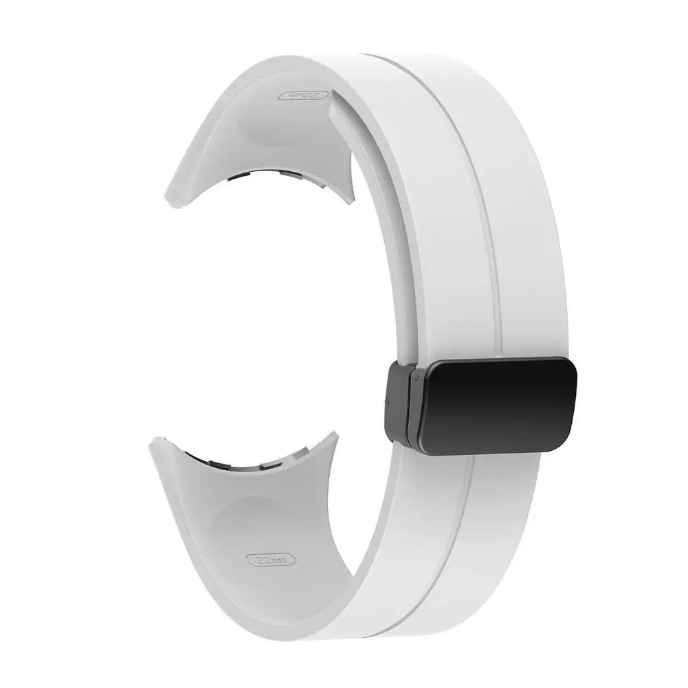 Google Pixel Watch 5, 4 & 3 Silicone Band, Magnetic Folding Buckle