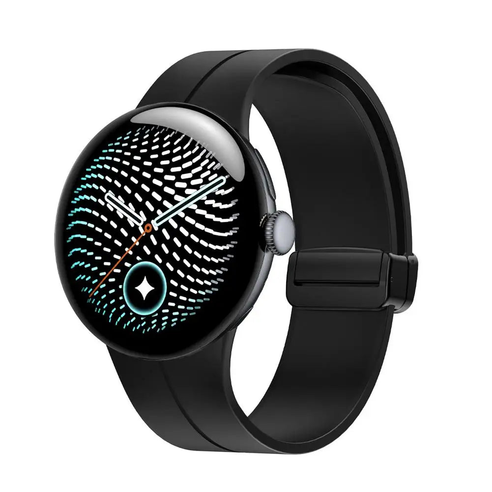 Google Pixel Watch 5, 4 & 3 Silicone Band, Magnetic Folding Buckle