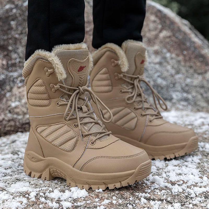 Men's Winter Snow Boots Warm and Non Slip Hiking Shoes New Men's Outdoor Hiking and Fishing Sports Shoes with Fleece Men's Boots
