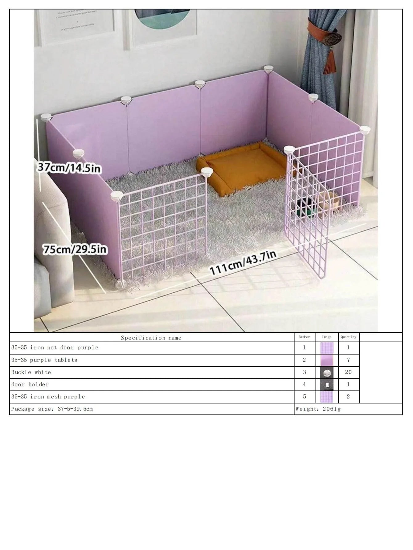 Dog Pet Fence Indoor Isolation Gate Dog Cage Small Dog Iron Guardrail Freely Combinable Cat and Dog Pet Fence
