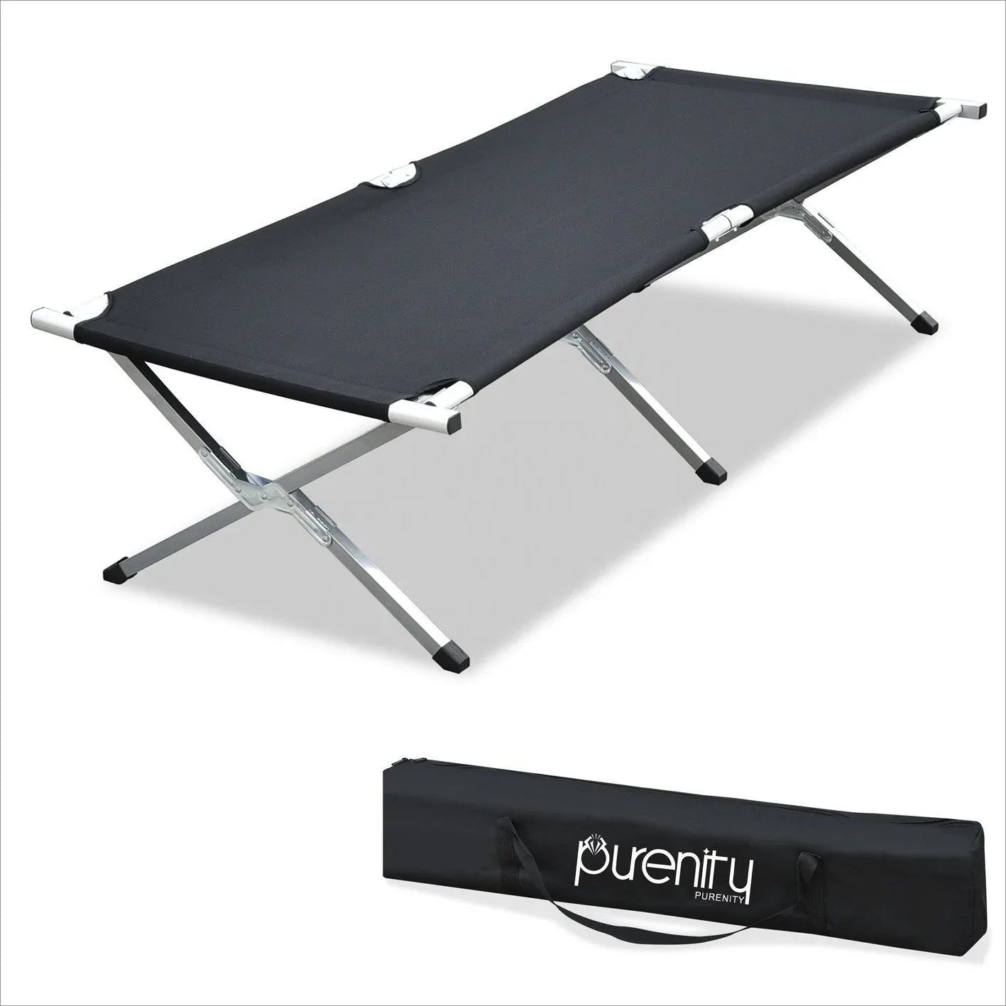 for Single Person Folding Camping Cot Bed Durable Metal Reclining Portable Foldable Camp Beds Factory Wholesale for Sale