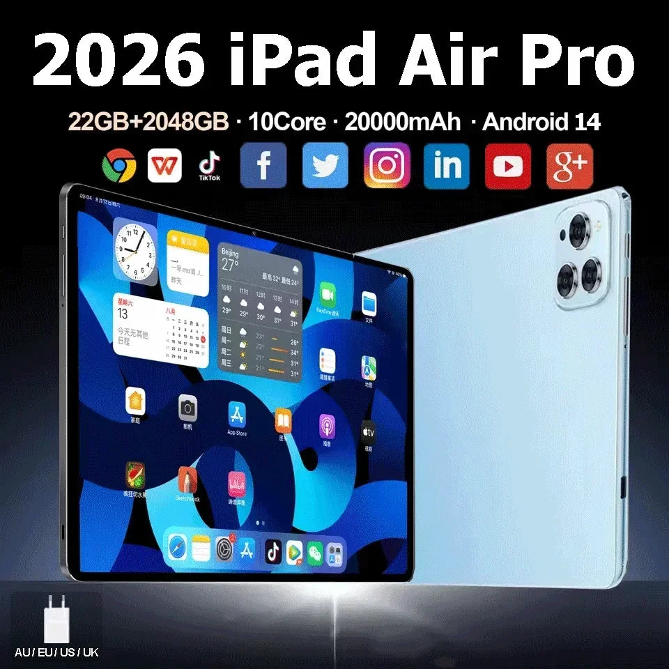 2026 Original Tablet iPad Air Pro 11 Inch 22GB+2TB Tablet PC Android14 Pad Tablet PC Phone Dual SIM Card 5G Wifi  tablet Mini PC