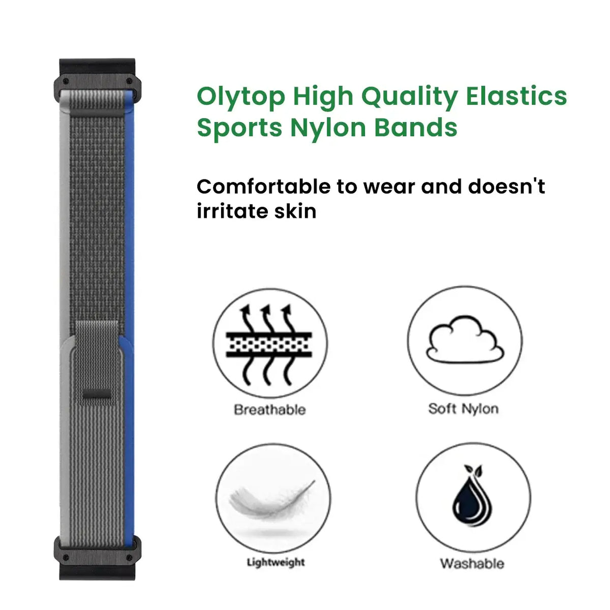 Garmin QuickFit 20/22/26mm Nylon Hook-and-Loop Band