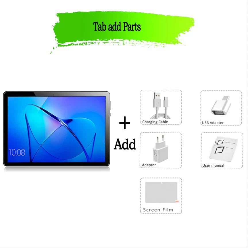 TABLET 10.1 Inch Tablet Android 13 Tablet 6GB RAM 128GB ROM 4G Mobile Phone Call Octa Core 8 CPU AI Speed-up 5000mAh Battery