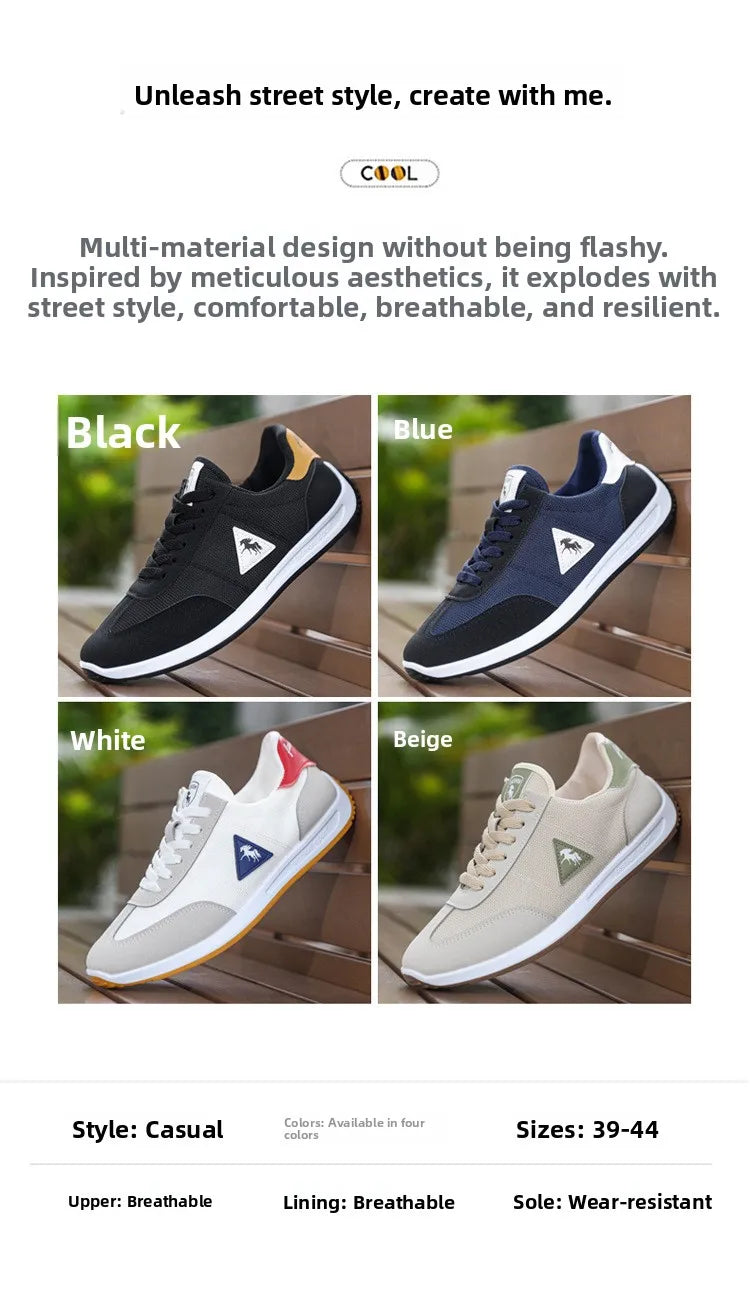 New 2026 Men's Casual Comfortable Breathable Sports Shoes Lightweight Anti-slip Wear-resistant Canvas Low-top round Toe Slip-On