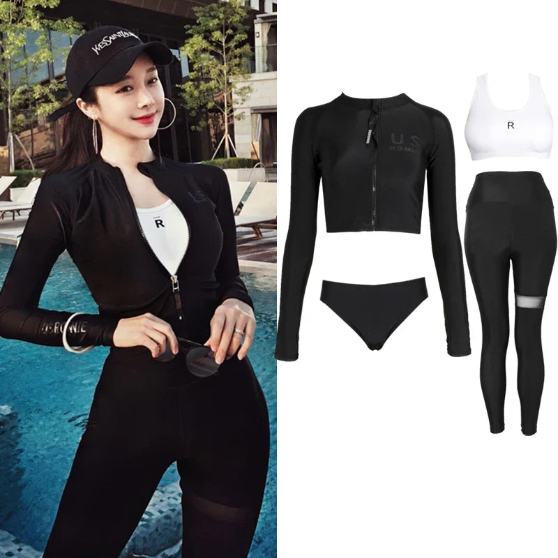 Long Sleeve Swimwear with Sun Protection