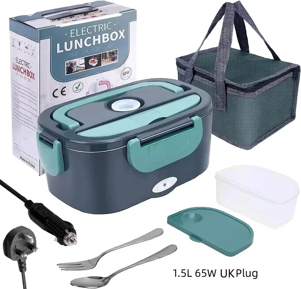 HOMEFISH 1.8L Electric Lunch Box 75W Speed Heating Car Or AC Heating Travel Office Home Use Gift Knife And Insulated Handbag