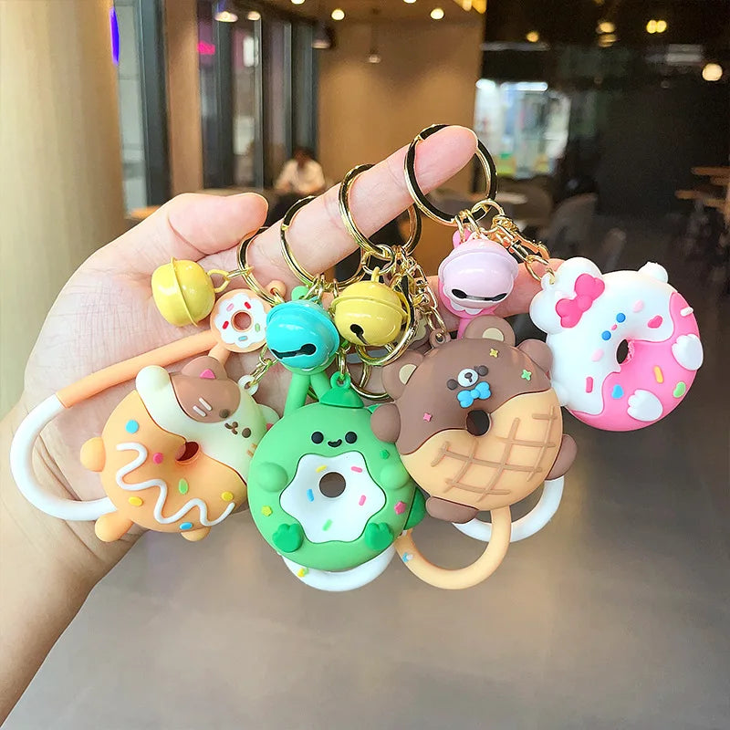 Llaveros de animales con forma de donut