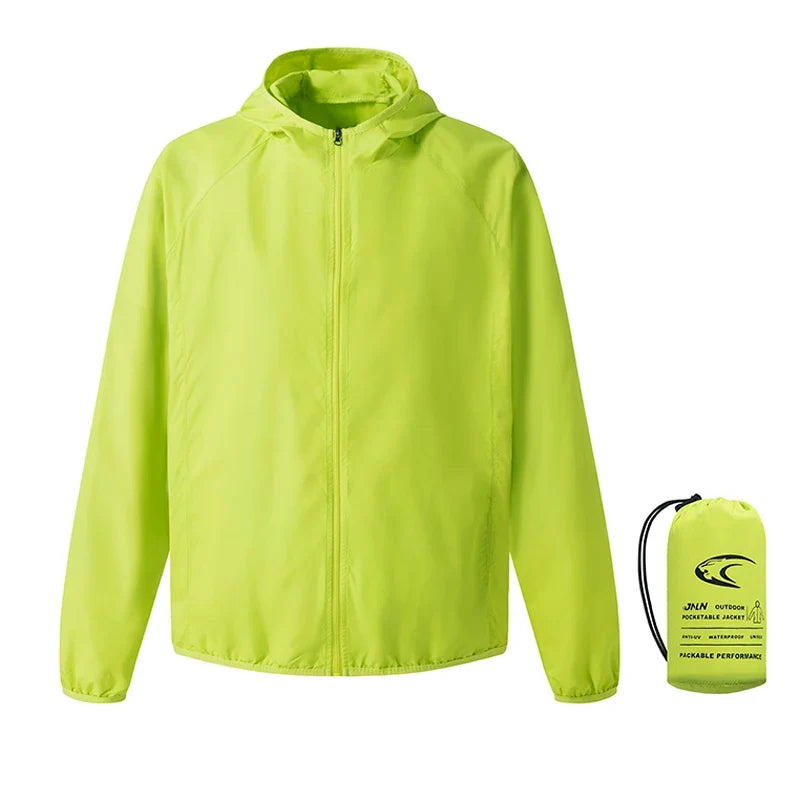 JNLN Camping Rain Jacket Men Women Waterproof Sun Protection Clothing Fishing Hunting Clothes Quick Dry Windbreaker With Pocket