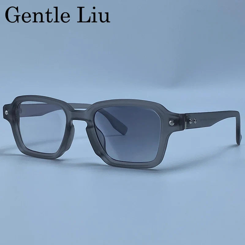 Photochromic Square Punk Sunglasses Men 2026 Luxury Brand Designer Rivet Sun Glasses Vintage Shades Male Driving Fashion Eyewear