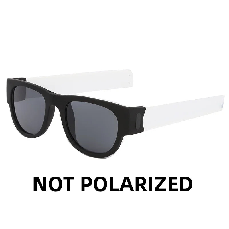 VIVIBEE Novelty Mirror Men Polarized Folding Sunglasses New Arrival Slap Sport Foldable Wristband Shades 2026 Trend Product