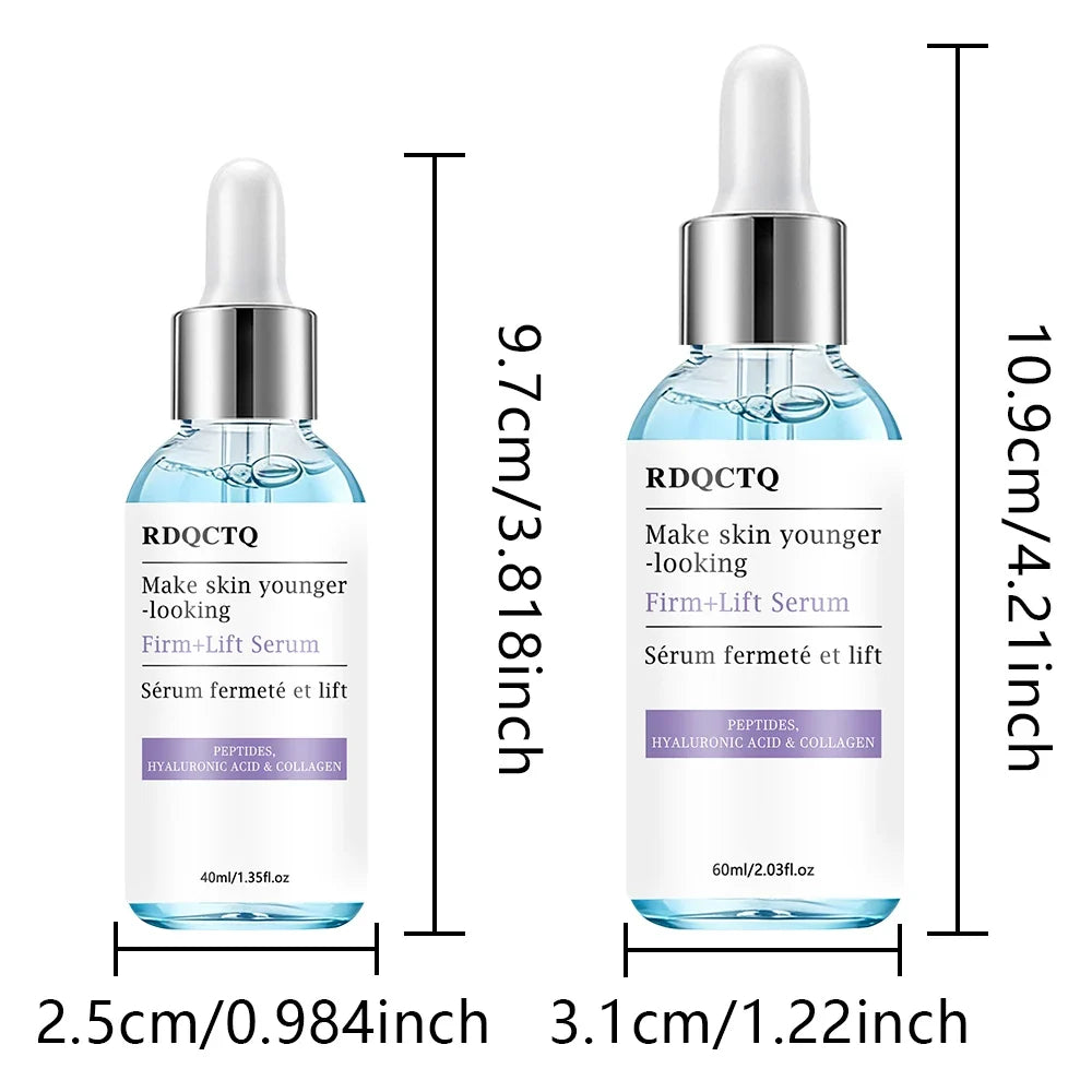 Face Serum with Peptides Hyaluronic Acid Collagen Hydrating Facial Treatment for Smooth Skin Texture & Elasticity Enhancement