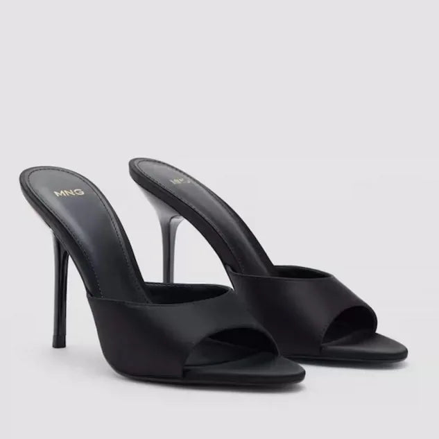 2026 Summer New Women's High Thin Heels Pointed Toes Fashion Slippers Elegant Satin Shoes Sexy Peep Toe Stiletto Sandals Pumps