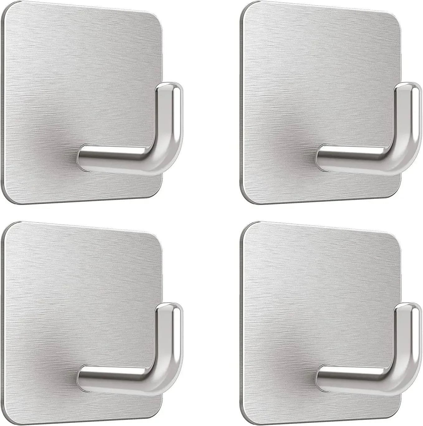 4PCS Stainless Steel Wall Mounted, Wall Mounted Self-Adhesive Hook, Key Holder, Wall Mounted, Towel Rack, Jacket, Bag Hook