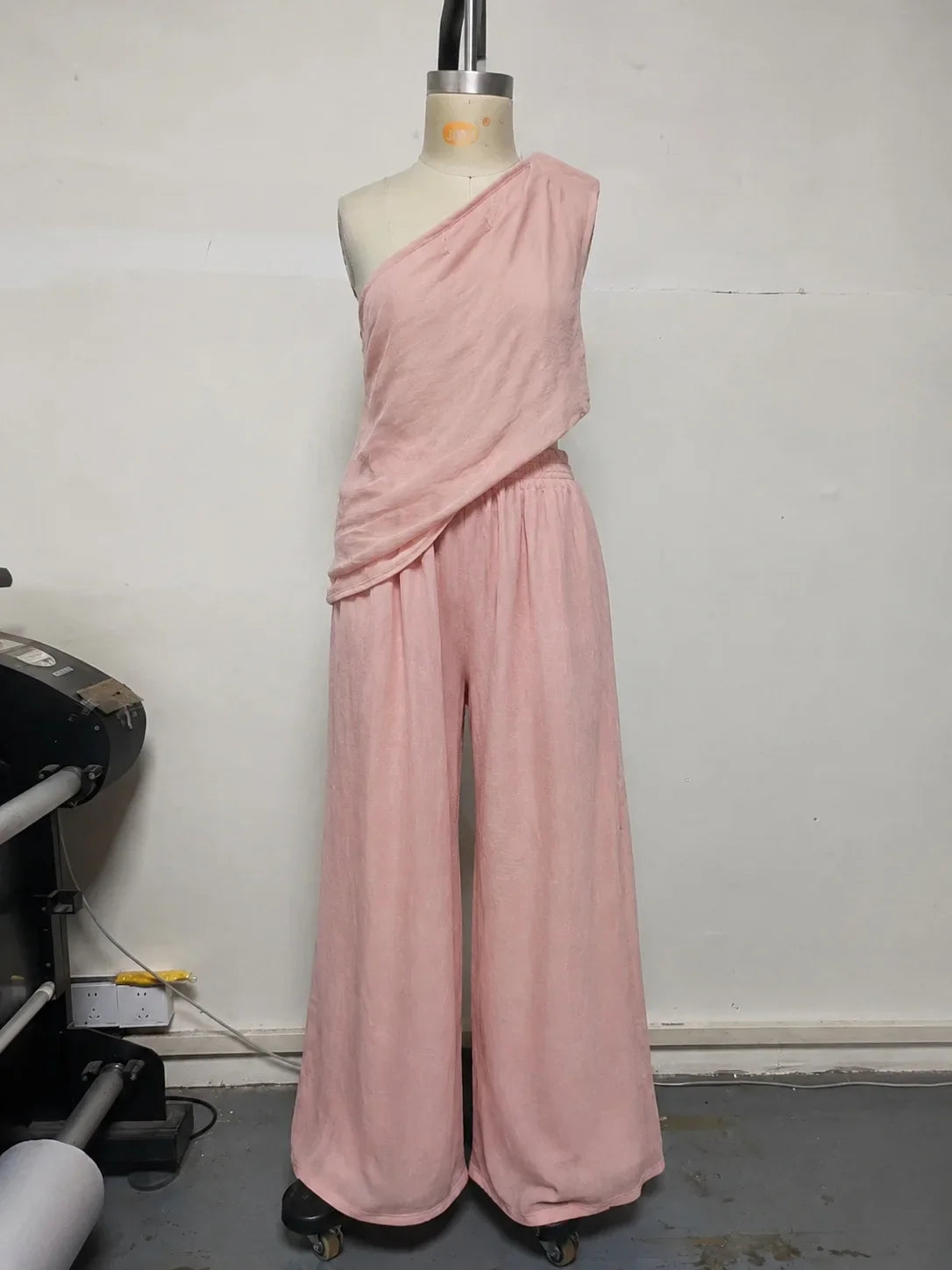 Womens Casual Matching Set Summer Linen Wide Leg Pants Jumpsuit Two Piece Outfits