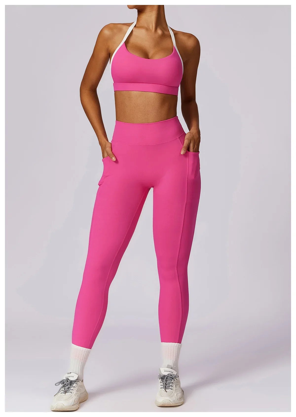 2-Piece Activewear Set – Long Sleeve Crop Top & Leggings