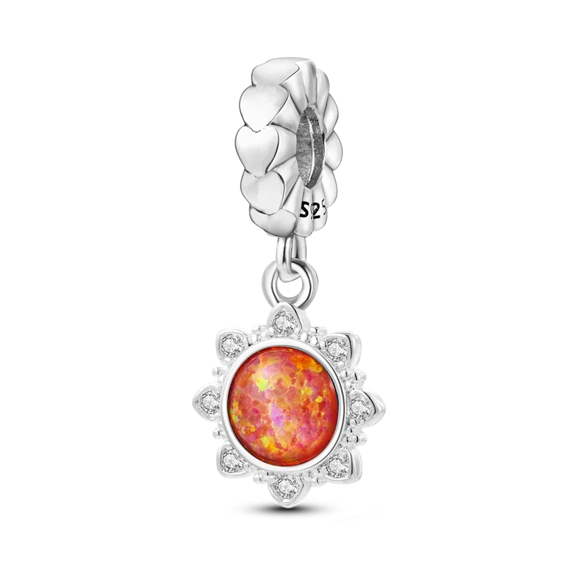 925 Sterling Silver Fashion Bee Honey Jar Sunflower Autumn Series