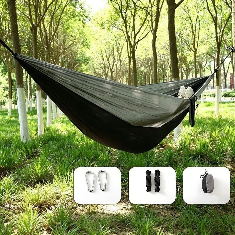 Camping Hammock Lightweight, Portable Hammocks Parachute Hammock with Two Tree Straps, Single or Double Travel Camping Hammocks
