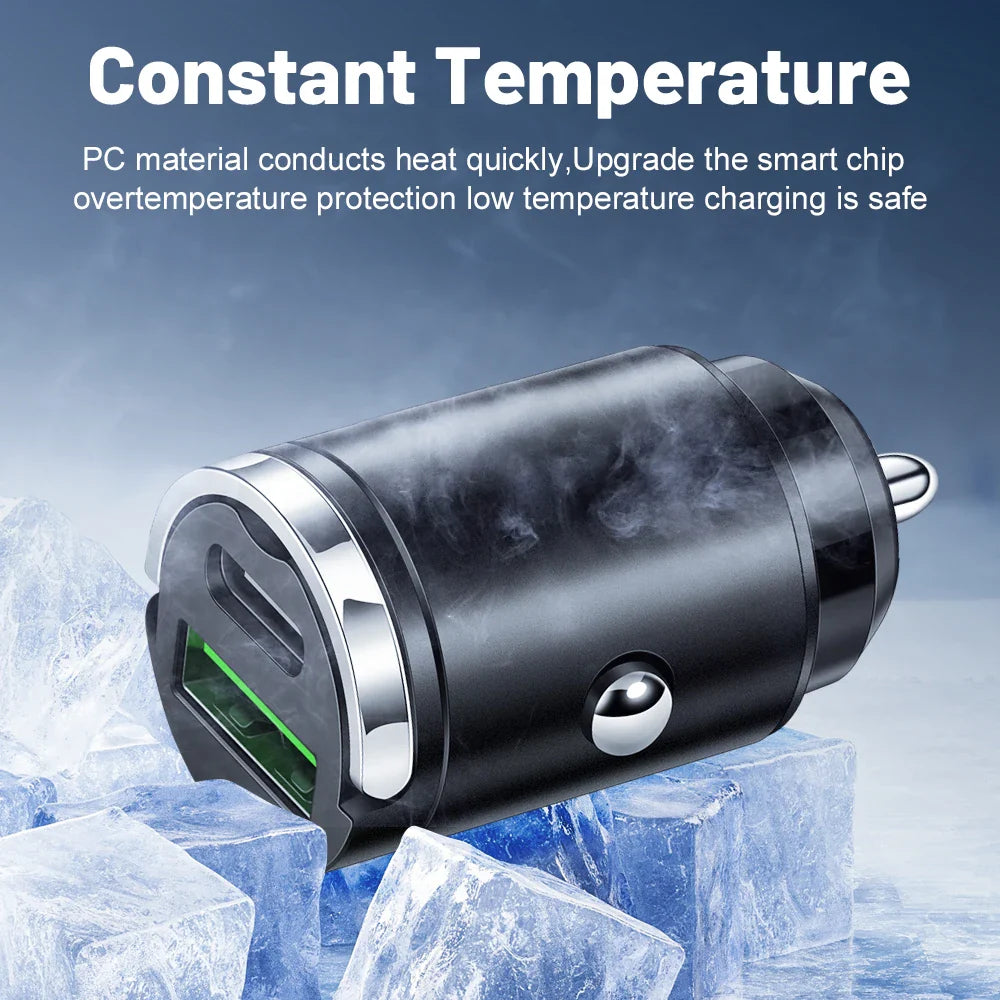 100W Mini PD USB Car Charger Lighter Car Charger for Xiaomi Samsung Huawei Super Fast Charging QC3.0 Car Charger for iPhone