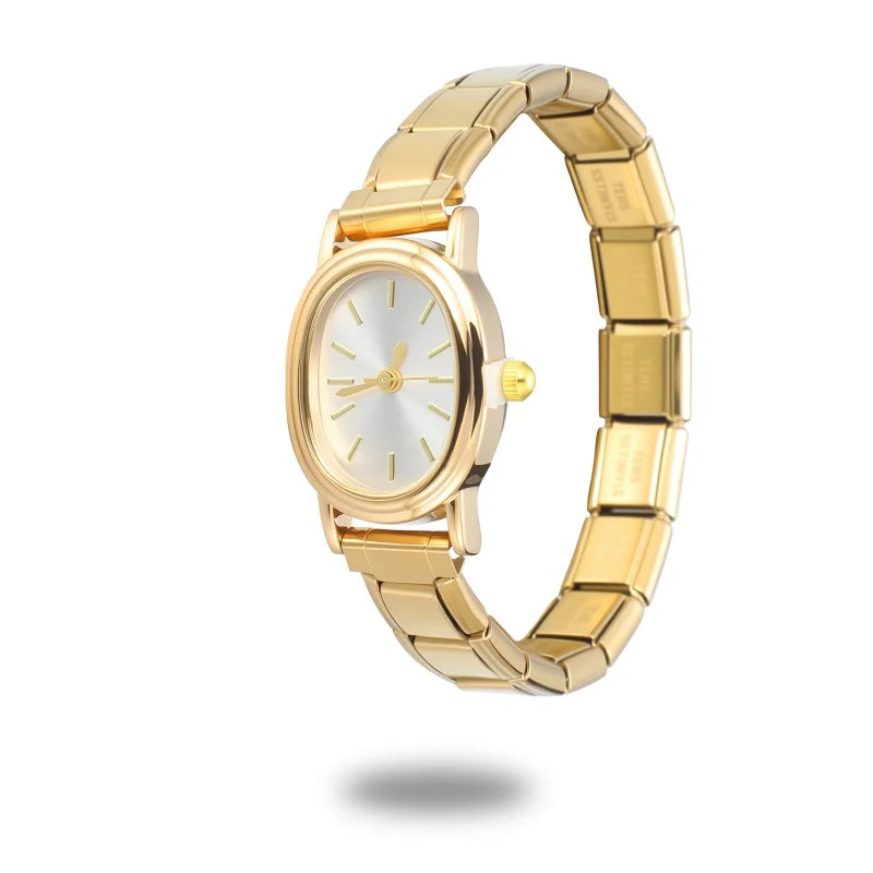 1PC 's Stainless Steel Round Simple Watch Bracelet Bangle for Friend