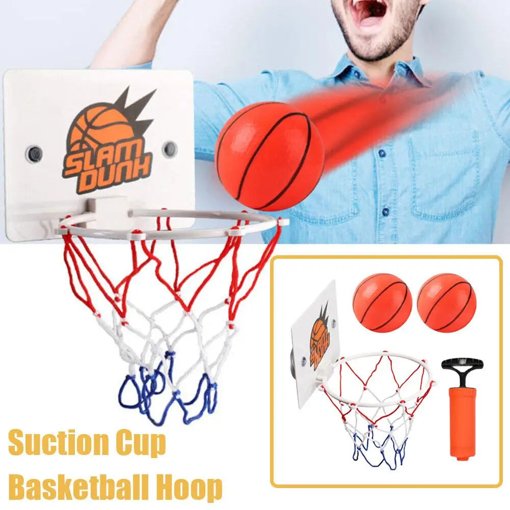 Indoor Basketball Hoop Sports Toy Fan Backboards For Kids Boys Girls Door Room Suction Cup Basketball Hoop Mini Hoop With 2 Ball