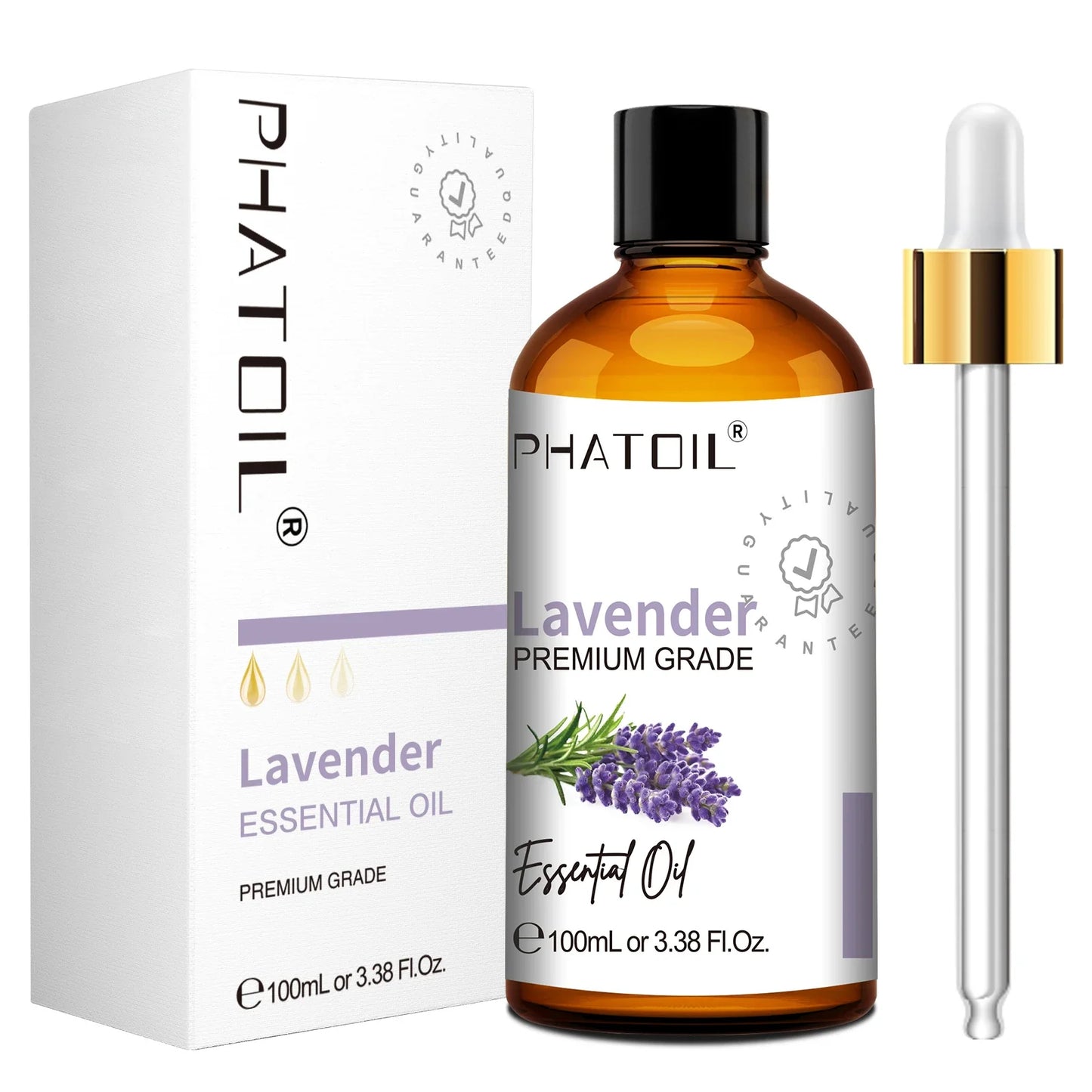 PHATOIL Natural Essential Oil for Diffuser Candle Making-100ml Sandalwood Eucalyptus Citronella Lavender Vanilla Essential Oils