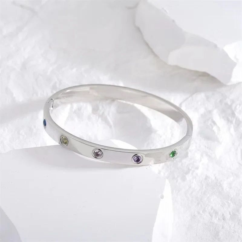 New Design Gold Color Zircon and Cross Nut Nail Bracelet Gold & Bangle