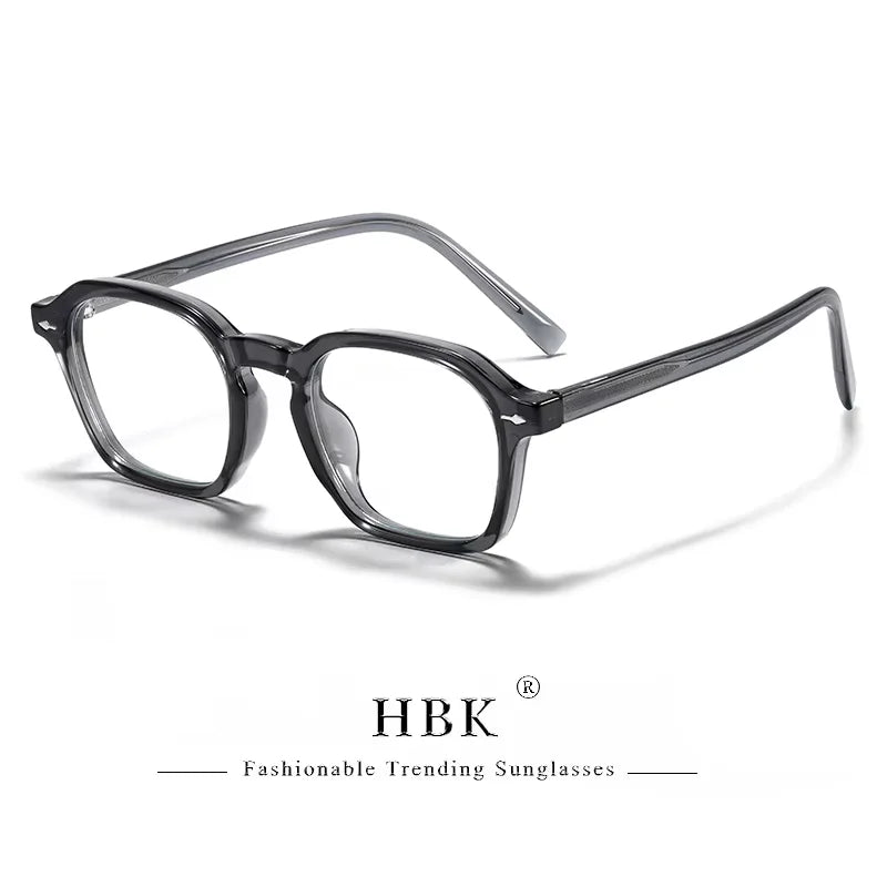 HBK Square Men's Optical Eyeglass Frame Retro High Quality Brand Eyewear Women's Anti Blue Light Decoration Glasses
