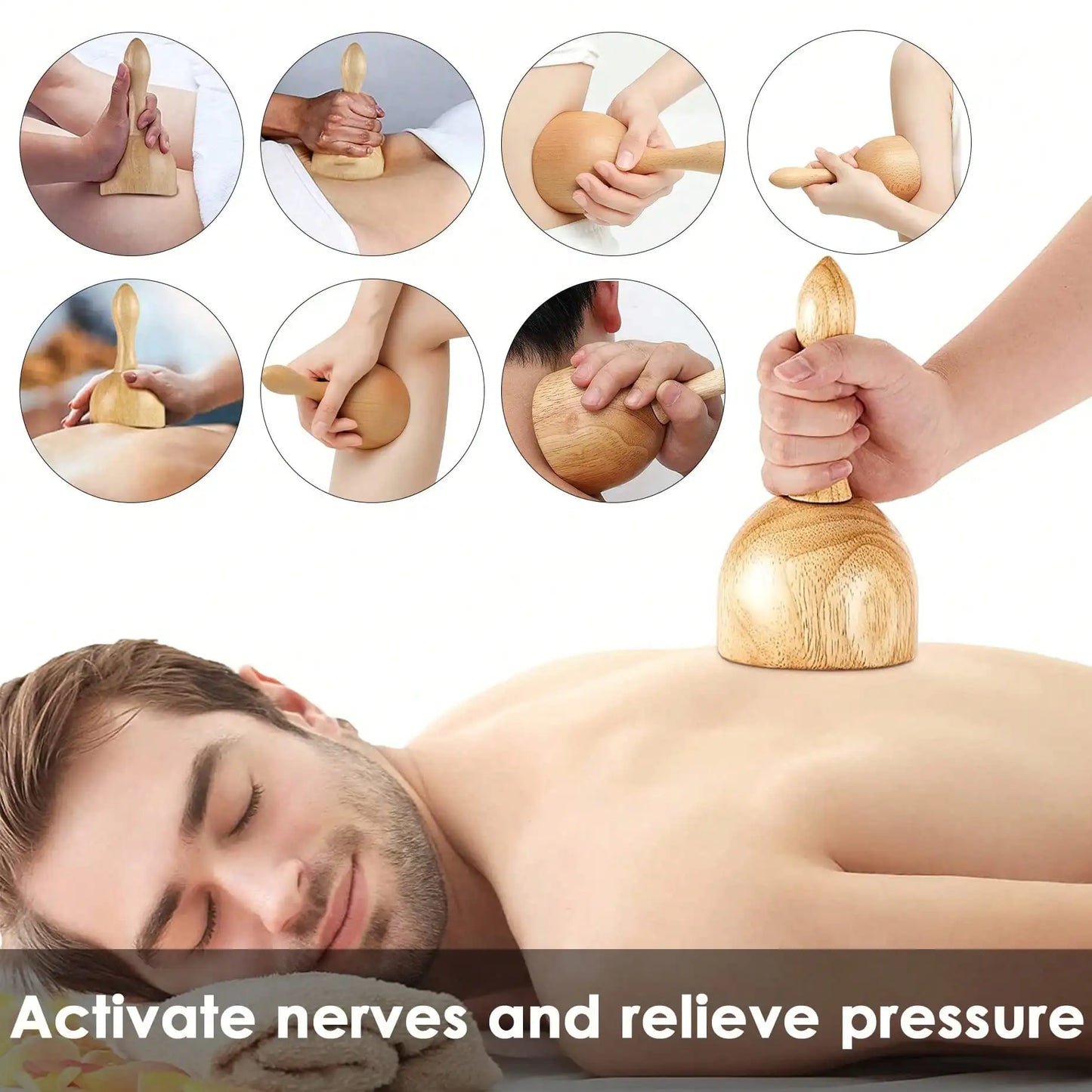 1pc Wooden Handheld Massage Cup, Wooden Swedish Cup Massage Tool, Wood