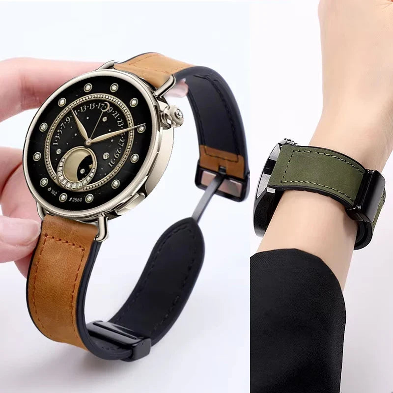 Motorola Moto Watch Leather and Silicone Magnetic Band