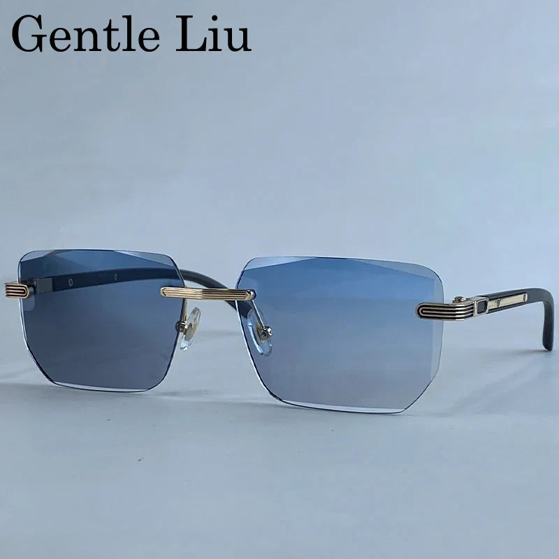 Square Rimless Punk Sunglasses Men 2026 Luxury Brand Photochromic Eyeglasses Change Color Sun Glasses For Male Eyewear Shades