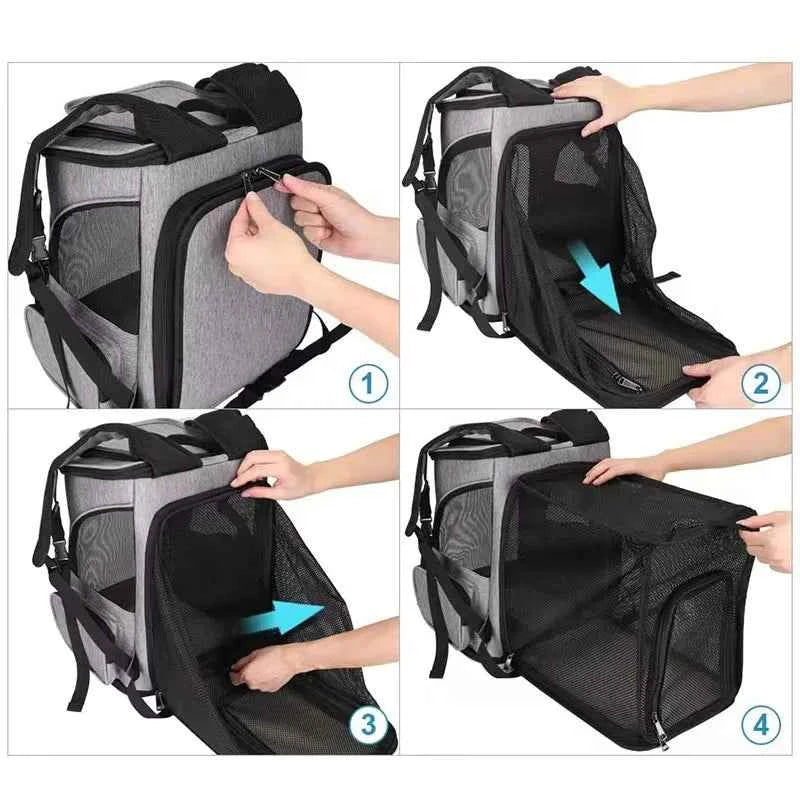 Mochila transportadora expandible para mascotas - Bolsa de viaje