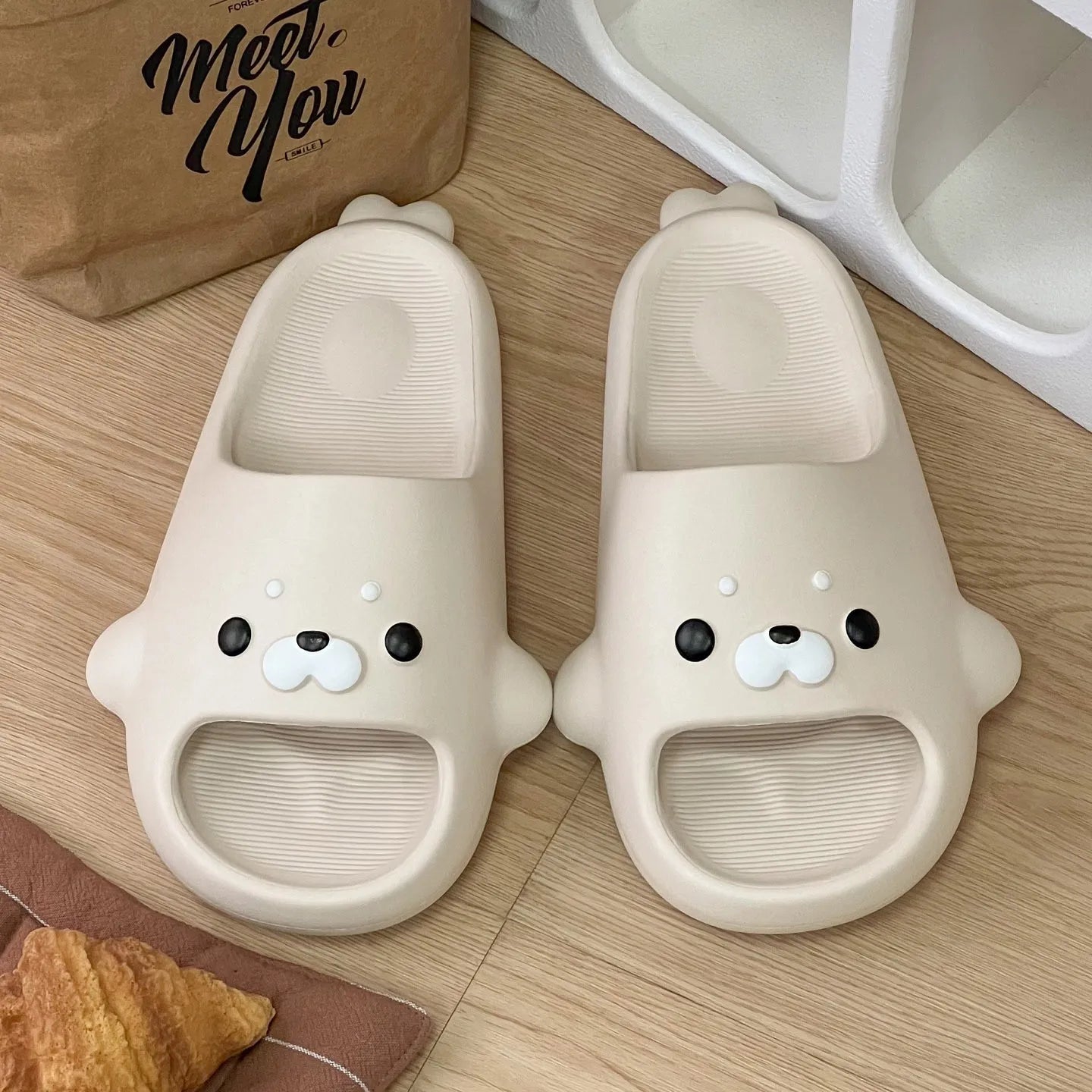 Cloud Seal Slipper Women Bear Cute Sandals Summer Flip Flops Beach Slides House Casual Room Home Shoes Kawai Flat Female Eva Men