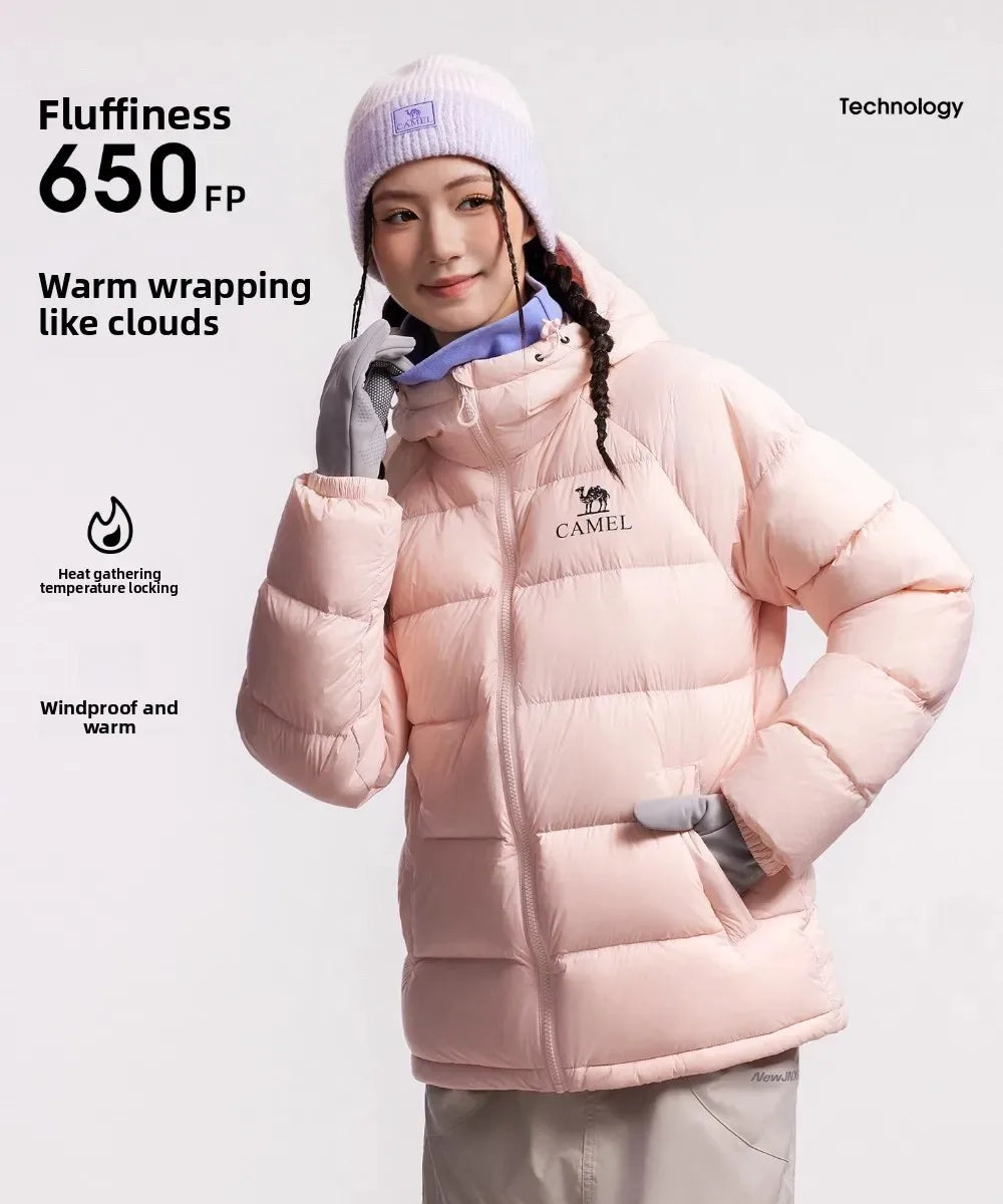 GOLDEN CAMEL Outdoor Down Jackets Unisex Women's Winter Coats High-loft Windproof Warm Duck Down Padding Puffer Jacket Camping