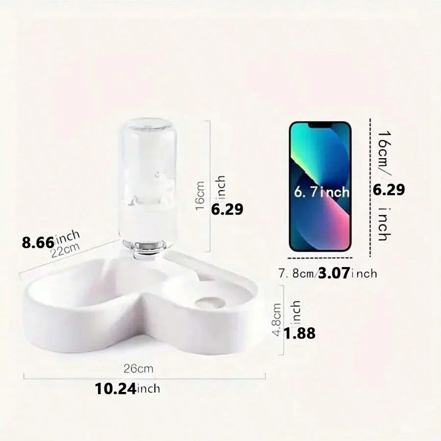 Cat bowl and dog bowl double-bowl automatic water dispenser and food bowl, automatic water dispenser for dogs and cats