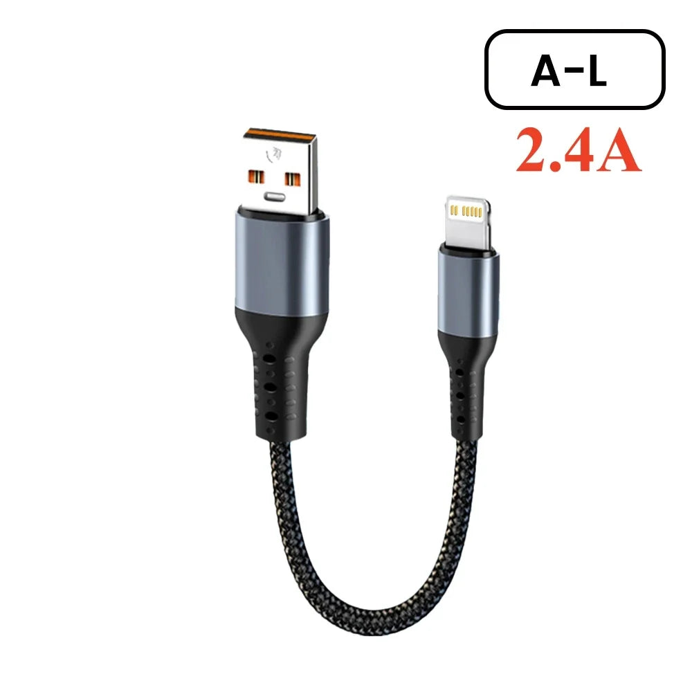 Crouch 90 Degree Short Cable USB Type C To Type C 6A 66W Fast Charge 25CM 50CM Power Bank USB C Cable For iphone Huawei Xiaomi