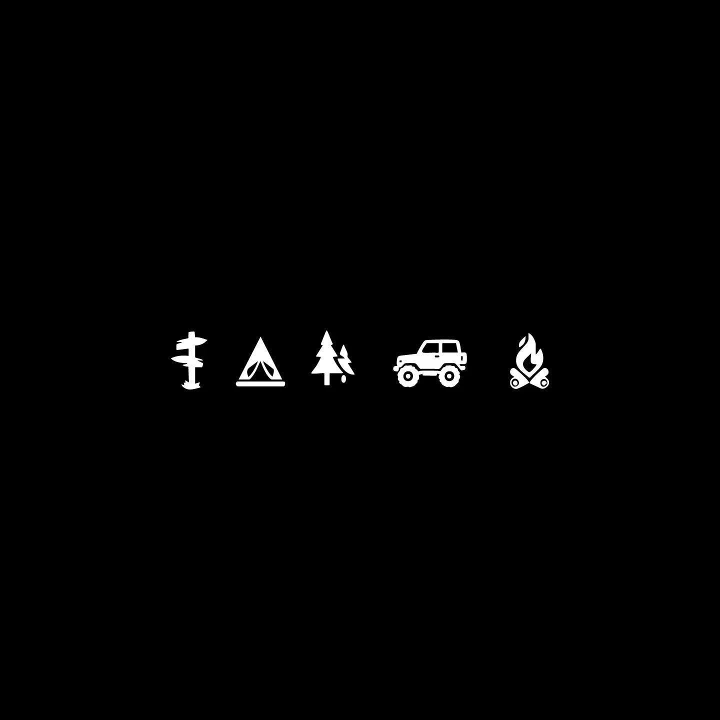 Camping Icons Outdoor Campfire Hiking Die Cut Vinyl Decal Sticker For Car Truck Motorcycle Window Bumper Wall Home Office Decor