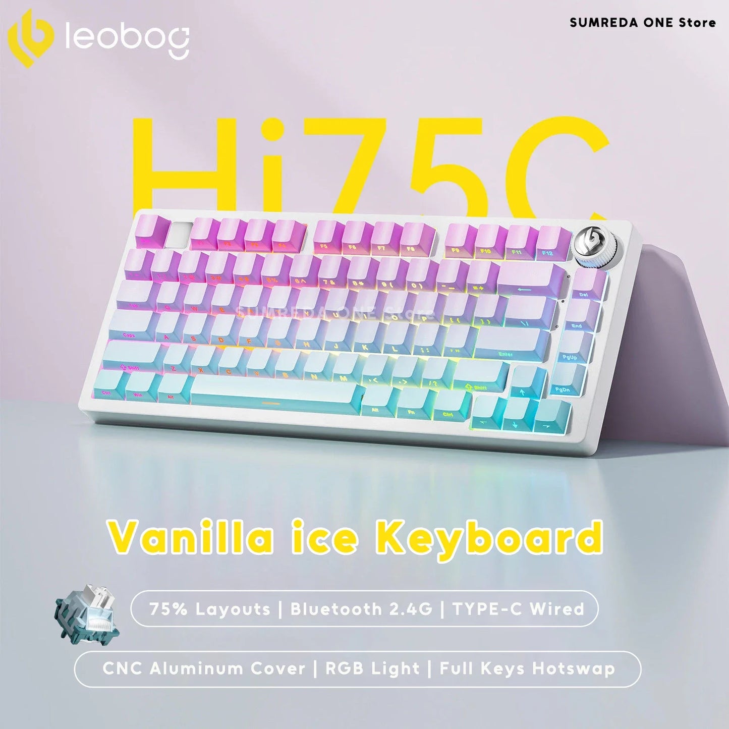 Leobog Hi75C Hi75 Hi75C Pro Aluminum Wireless Custom Mechanical Keyboard Kit Gaming Bluetooth 2.4G Wired Hotswap Gamer Keyboard