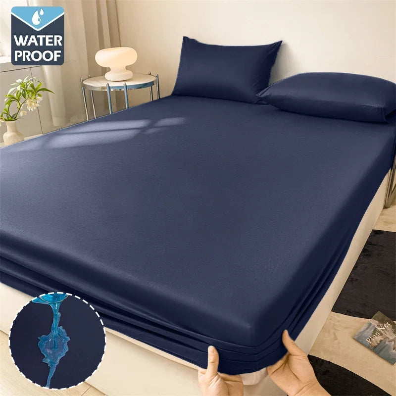 Waterproof Mattress Cover Fitted Bed Sheet With Elastic Band Anti-slip Adjustable Mattress Protector Double Fitted Sheet For Bed