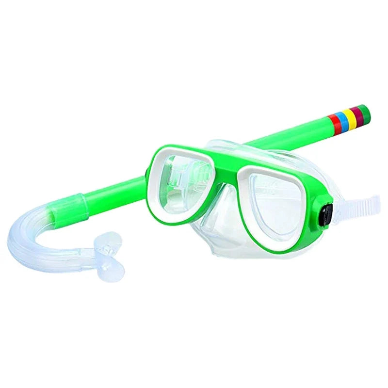 Kids Diving Goggle Mask Breathing Tube Shockproof Anti-fog Durable Underwater Swimming Glasses Band Snorkeling Accessories Set